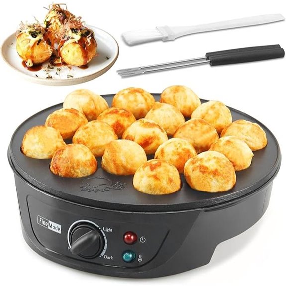 Takoyaki Maker with Temperature Control and Recipes