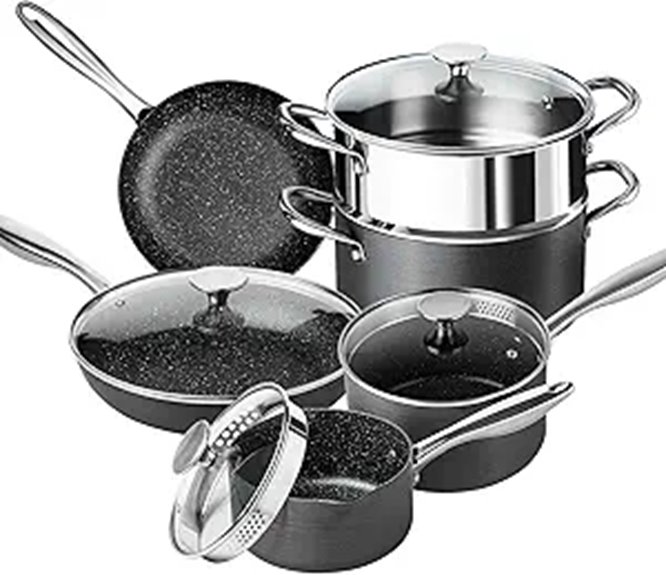Michelangelo 10-Piece Nonstick Cookware Set
