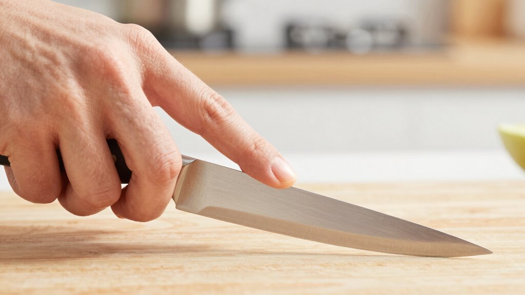 test knife sharpness carefully