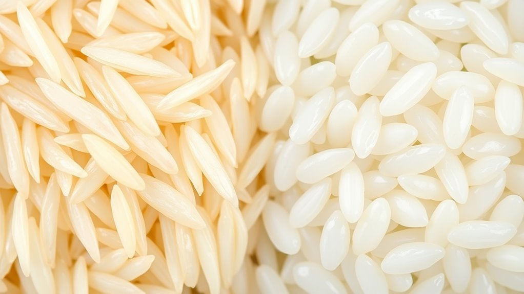 texture differences in rice