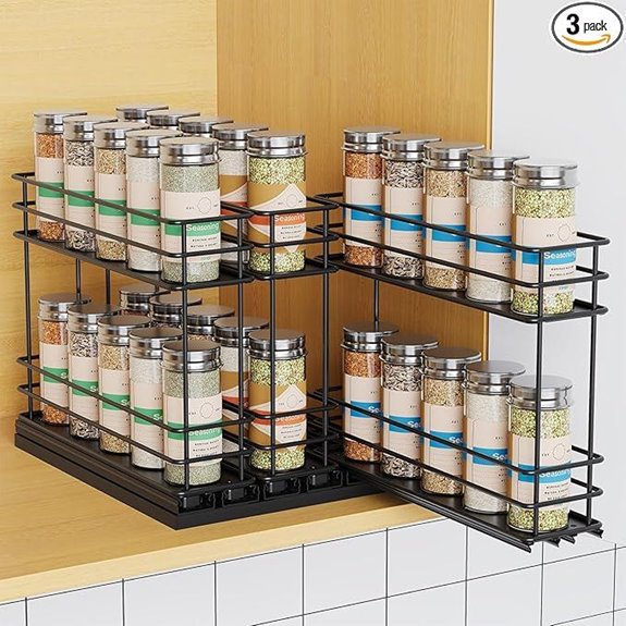 Pull-Out Spice Rack Organizer with 3 Drawers