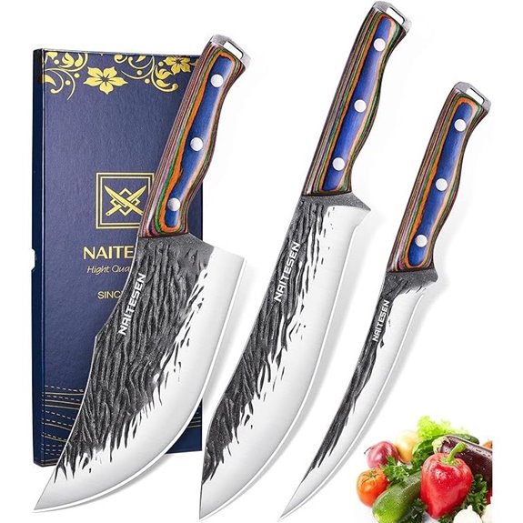 3PCS Hand Forged Meat Knives Set for Kitchen