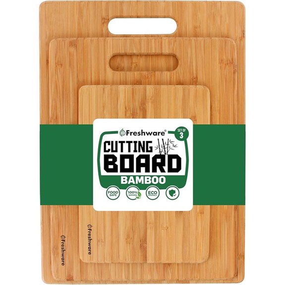 Bamboo Cutting Board Set with Handles (3-Piece)