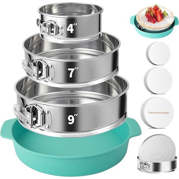 Springform Pan Set of 3 with Removable Bottom