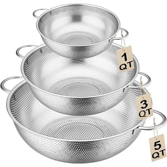 3-Piece Stainless Steel Colander Set