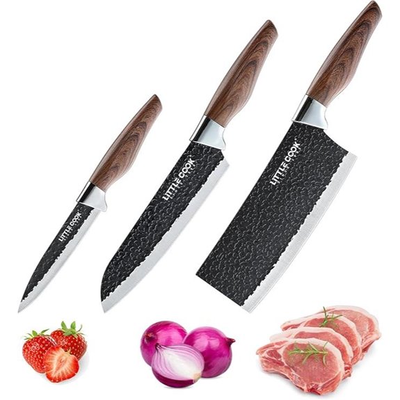 3-Piece Chef Knife Set with Stainless Steel Blades