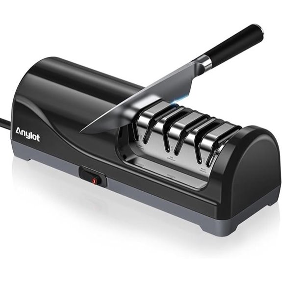 Electric Knife Sharpener with 3-Stage Diamond Abrasives