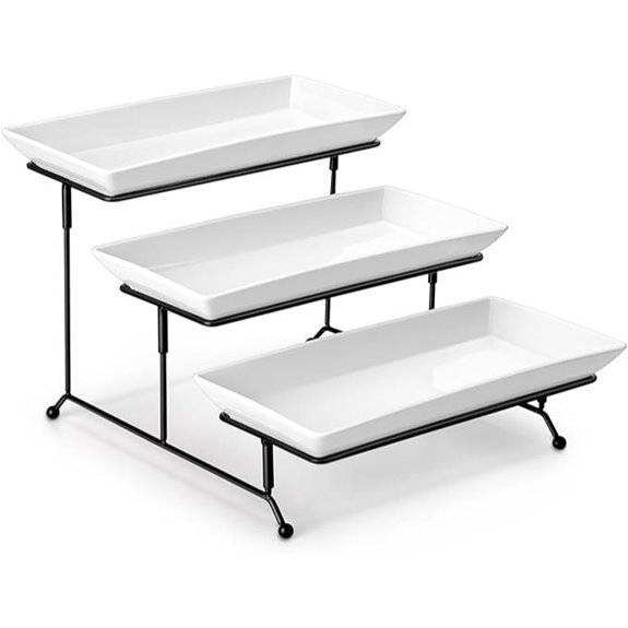 Malacasa 3-Tier Serving Trays with Collapsible Rack