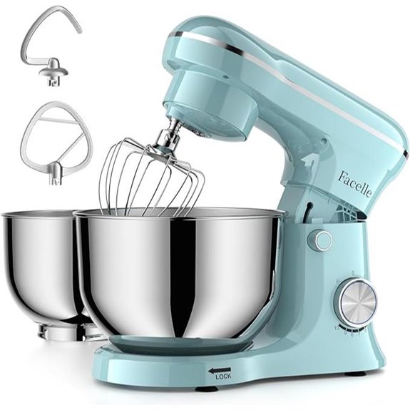 Tilt-Head Stand Mixer with Two Bowls and Attachments