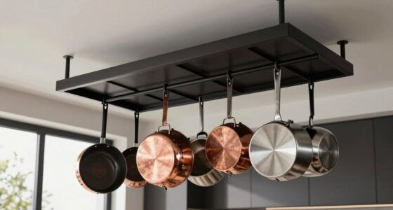 top ceiling mounted cookware racks
