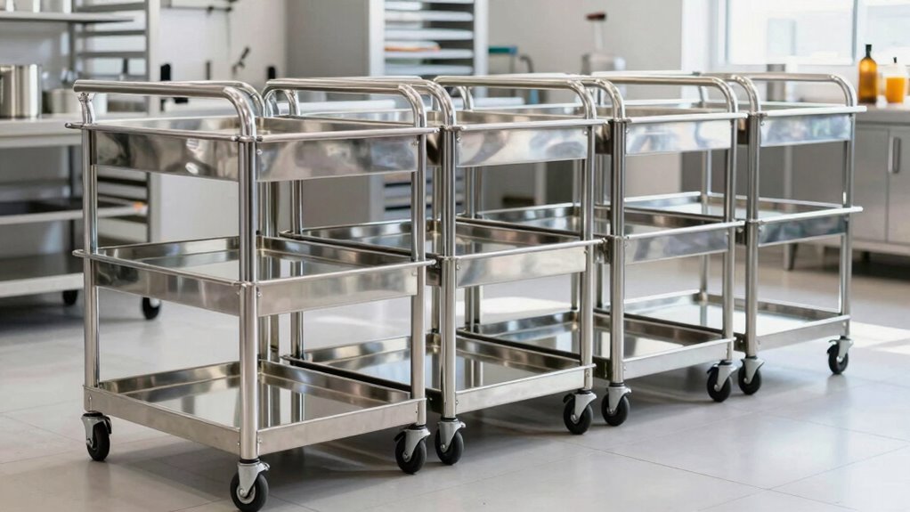 top stainless steel bakery carts