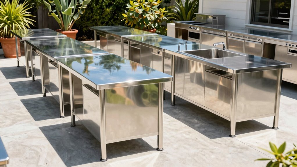 top stainless steel outdoor prep tables
