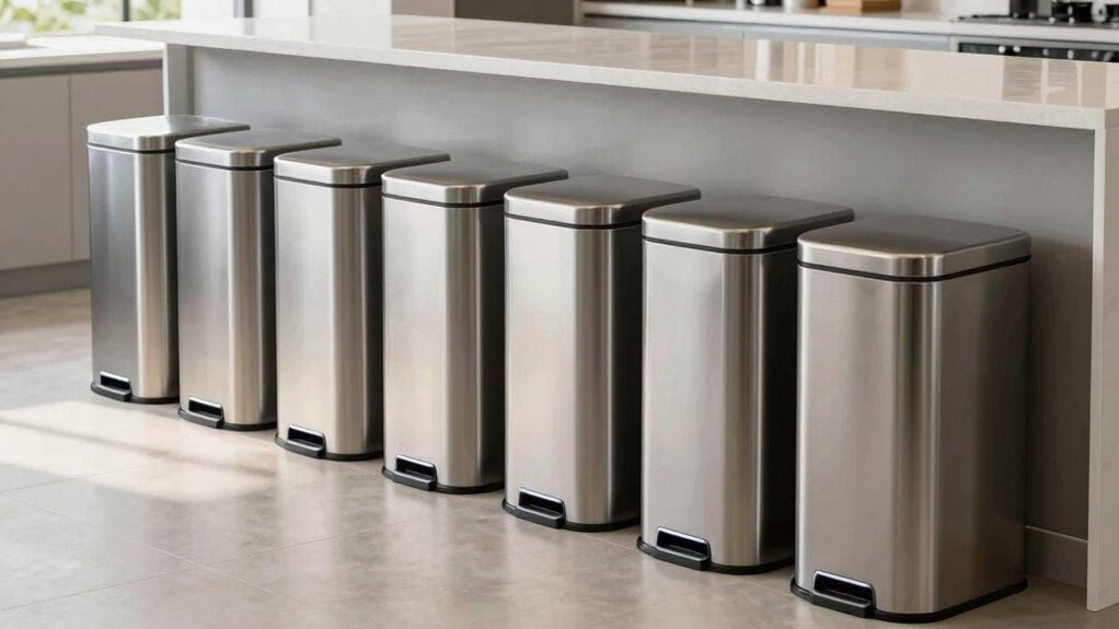 top stainless trash cans