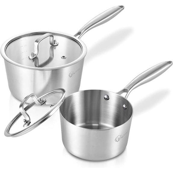 LOLYKITCH Tri-Ply Stainless Steel Saucepan Set