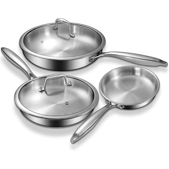 EWFEN Tri-Ply Stainless Steel Frying Pan Set