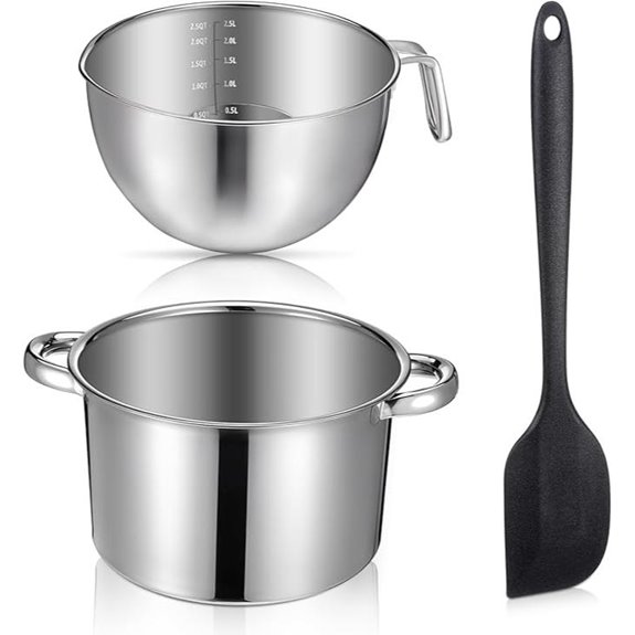 3-Piece Double Boiler Set for Melting and Crafting