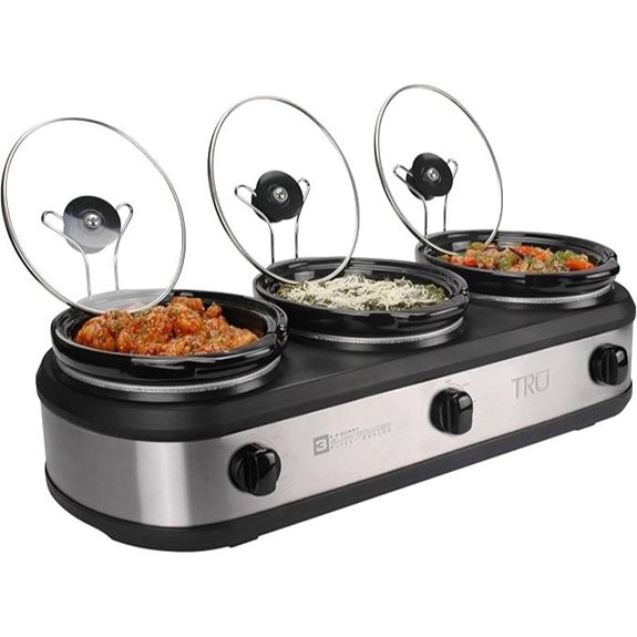 TRU Triple Buffet Server with Removable Crocks