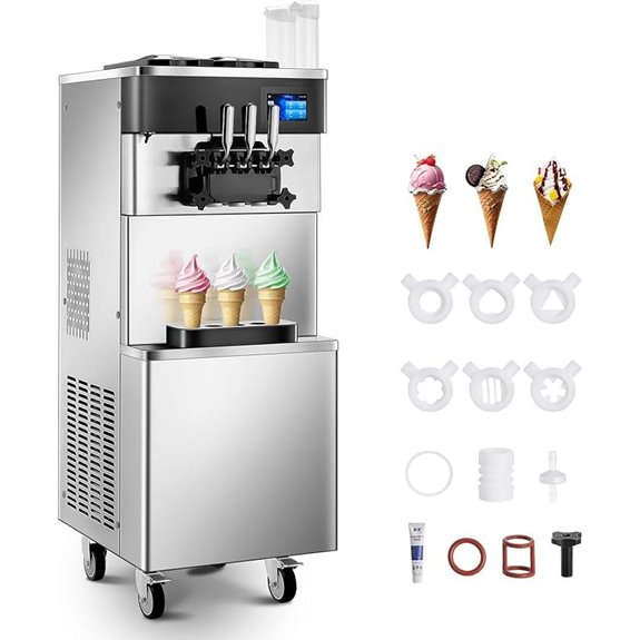 Commercial Soft Serve Ice Cream Machine with 3 Flavors