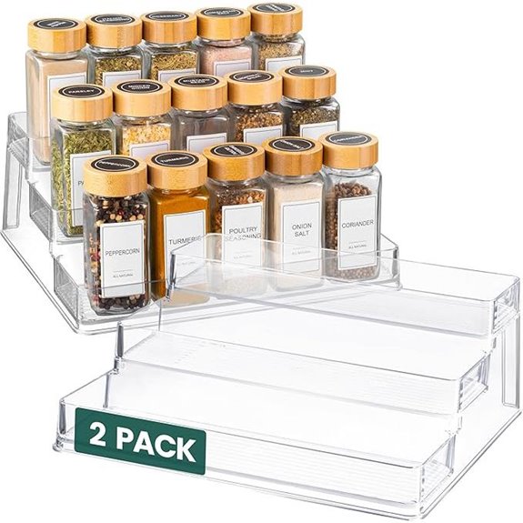 triple tier acrylic spice racks