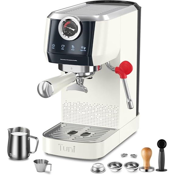 Tuni E2 58mm Espresso Machine with Milk Frother