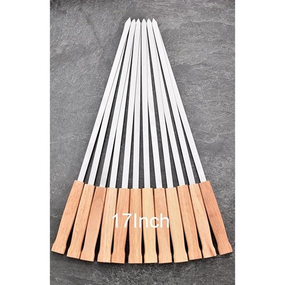 12-Pack 17-Inch Stainless Steel BBQ Skewers