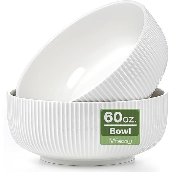Mfacoy 2 Pack 8-Inch Ceramic Salad Bowls