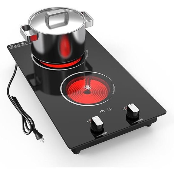 2 Burner Electric Cooktop with Safety Lock