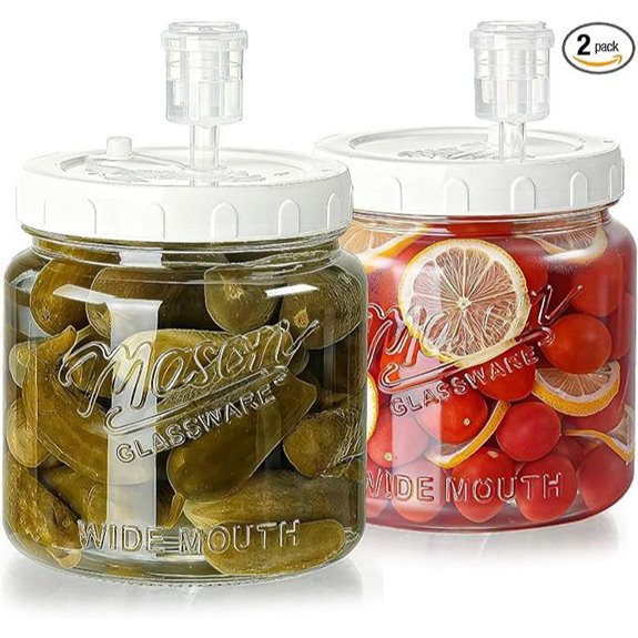 2 Pack Fermentation Jars with Airlocks and Lid