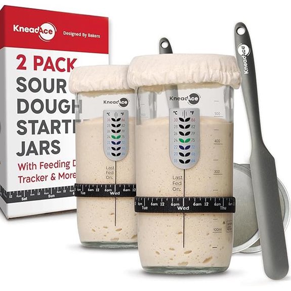 KNEADACE Sourdough Starter Jar Kit (2 Pack)