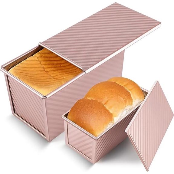 2 Pack Non-Stick Pullman Loaf Pans with Lids