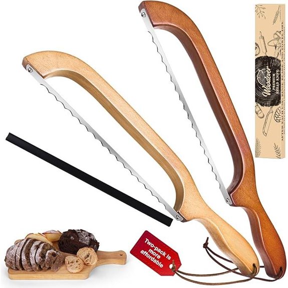 Woodever Bread Knife 2-Pack Serrated Slicer for Breads
