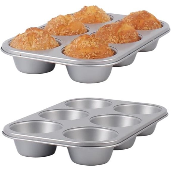 Nonstick Jumbo Muffin Pans 6 Cups (2 Pack)