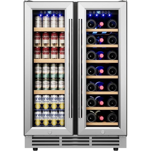 Dual Zone Wine & Beverage Refrigerator with Glass Door