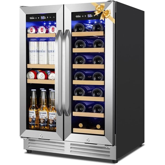 Dual Zone 24 Beverage Refrigerator with Glass Door