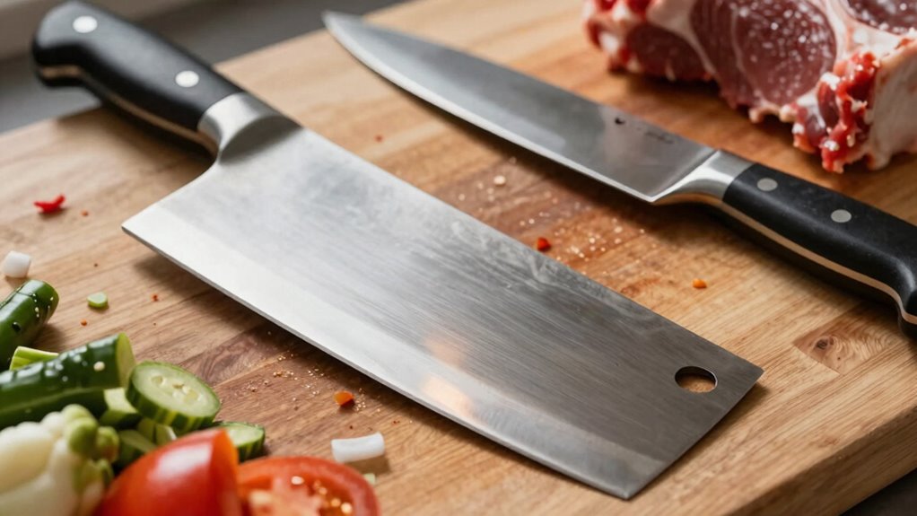 use cleaver for dense ingredients