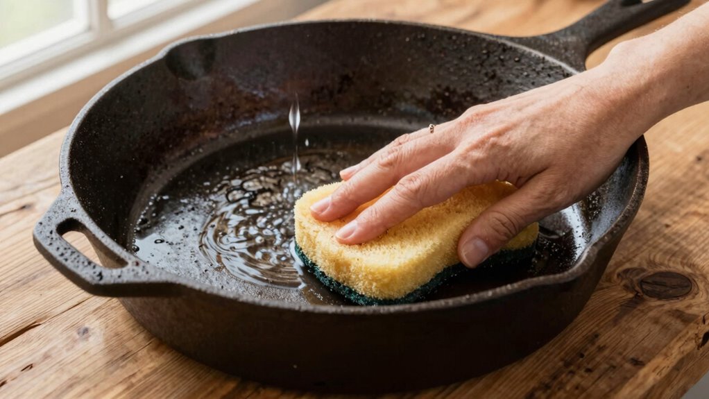 use soap sparingly carefully