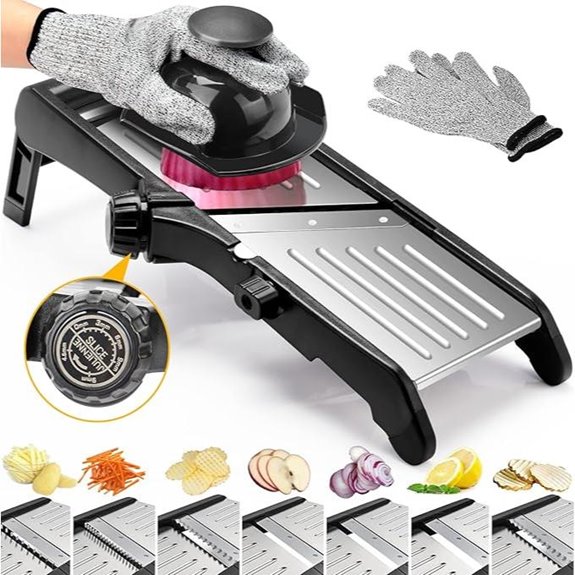 Adjustable 7-in-1 Mandoline Food Slicer with Gloves