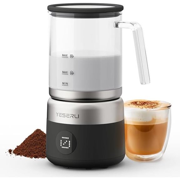 5-in-1 Electric Milk Frother with Glass Cup