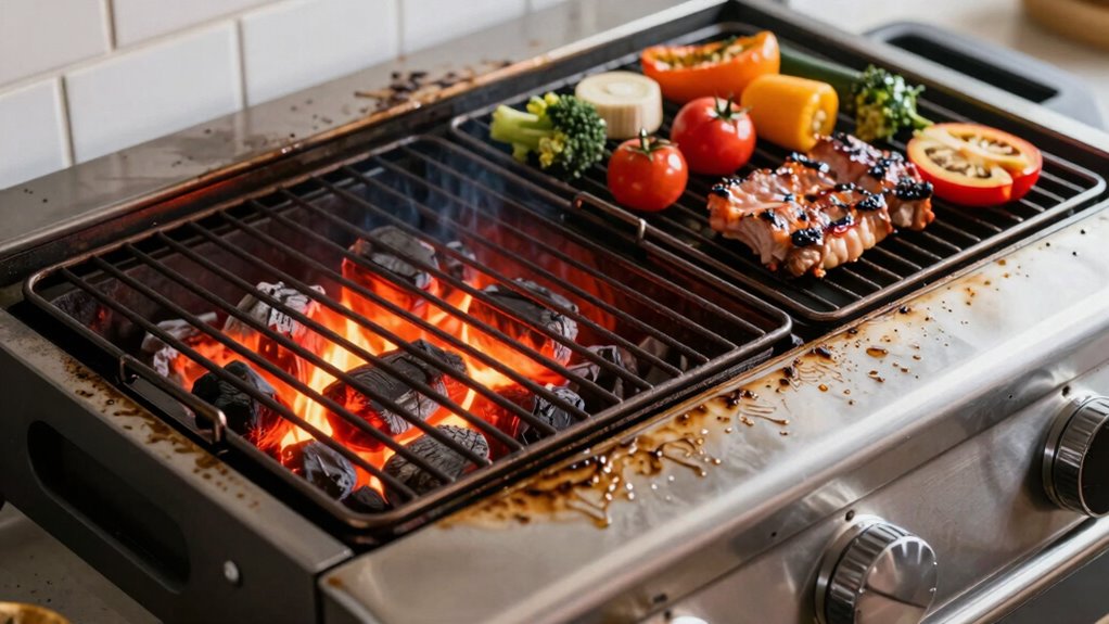 versatile grill cooking setup