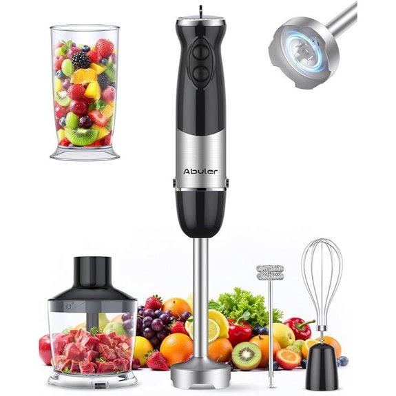 Immersion Hand Blender 5-in-1 with Beaker and Attachments