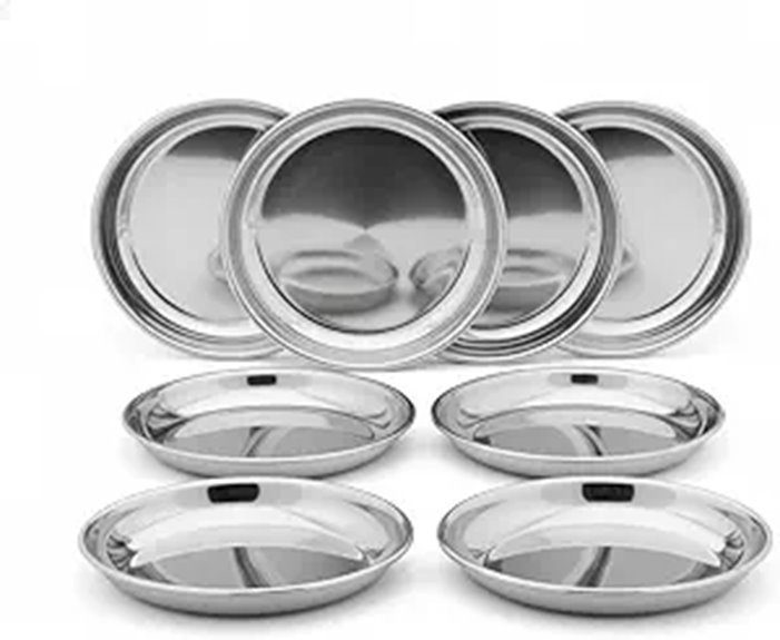 Vinod 8-Piece Stainless Steel Plates Set