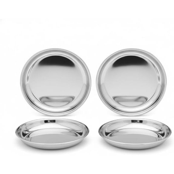 Vinod 4-Piece Stainless Steel Plates Set