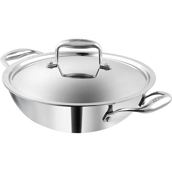 Vinod Platinum Triply Stainless Steel Kadai (26cm)