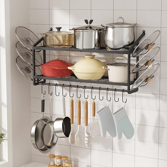 VOPEAK 30 Wall Mount Pot Rack with Shelves