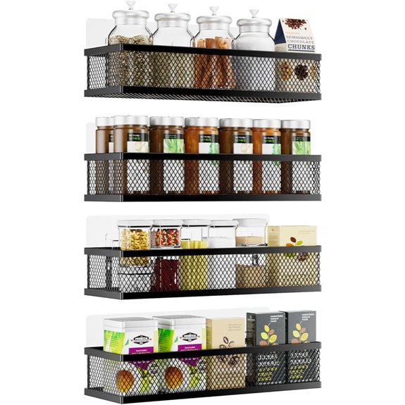 Wall Mount Spice Rack Set for Kitchen & Bathroom