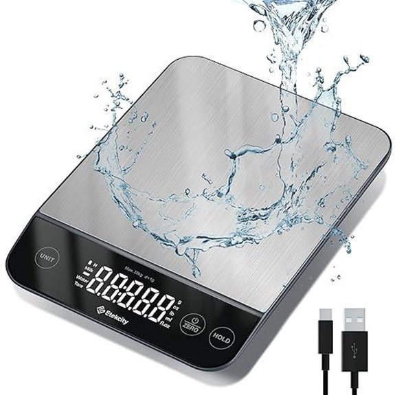 Etekcity Digital Kitchen Scale Waterproof 22lb Capacity
