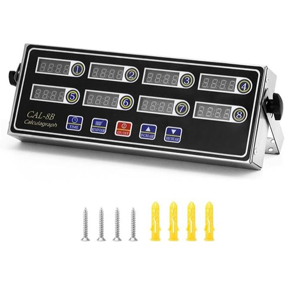 QWORK Digital Kitchen Multi-Timer with Waterproof Panel