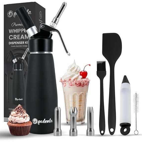 Premium Whipped Cream Dispenser with Nozzles and Accessories