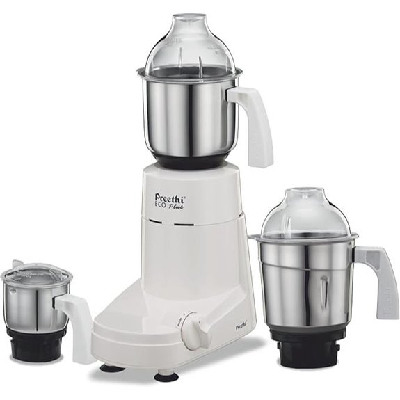 Preethi Eco Plus Mixer Grinder White 3 Jar