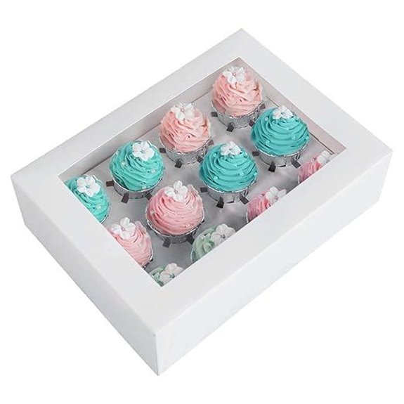 ONE MORE 15-Pack White Cupcake Boxes with Inserts